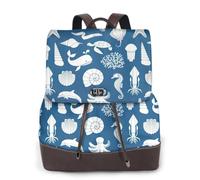 KLJnmbb Underwater Marine Life Print Women'S Backpack Shopping Bag Lightweight Versatile Fashion Rucksack Work Travel