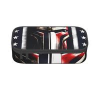 KLJnmbb USA Flag American Spartan Print Travel Pencil Case 8.3 X 2 X 3.7 Inches Functional Storage Bag for Office Supplies