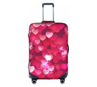 KLJnmbb Valentine's Day Love Heart Print Suitcase Cover Elastic Washable Anti Scratch Luggage Protector Dustproof Stylish