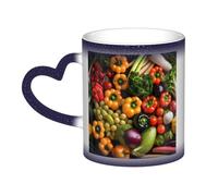 KLJnmbb Variety Fresh Vegetables Fruits Print Starry Sky Color-Changing Mug Ceramic Gift Home Office Cafe Coffee Mugs Holiday