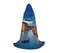 KLJnmbb Venice Night Print Hooded Cloak Adults Teens Kids Variety Wizard Cape Robehalloween Carnival Cosplay
