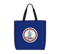 KLJnmbb Virginia State Flag Print Water-Resistant Bag Convenience Tote Shopping Gym Lightweight Daily Use Multiple
