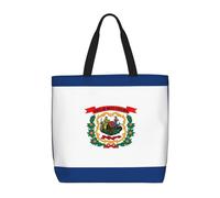 KLJnmbb West Virginia State Flag Print Water-Resistant Bag Convenience Tote Shopping Gym Lightweight Daily Use Multiple