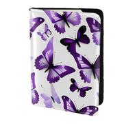 KLJnmbb White Purple Butterflies Print 5.5in Passport Travel Document Wallet Secure Compact Stylish for Men and Women