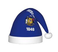KLJnmbb Wisconsin State Flag Print Boys Girls Elf Christmas Hat Xmas Holiday Santa Cap Festive Party Accessories