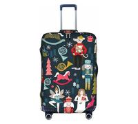 KLJnmbb Women_s Nutcracker Ballet Xmas Dance Print Suitcase Cover Elastic Washable Anti Scratch Luggage Protector Dustproof Stylish