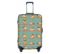 KLJnmbb Yoga Pug Print Suitcase Cover Elastic Washable Anti Scratch Luggage Protector Dustproof Stylish