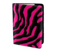KLJnmbb Zebra Tiger Leopard Pink Print 5.5in Passport Travel Document Wallet Secure Compact Stylish for Men and Women