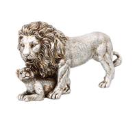 KLJUddGY Modern Statue Lion With Cubs Statues Embodying Authority Animal Statue Sculpture For Premium Desk Shelf Decor Figurines