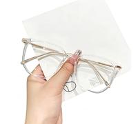 KLJUddGY Plain Eyewear Frames Polygonal Spectacles for Computer Non Prescription Eyeglasses Full Rim Reading Glasses Anti-Blue Light Glasses(Clear Gold)