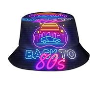 kljzzr Back to The 80s Neon Retro 1980s Fashion Bucket Hat Fishing Hats Summer Travel Beach Sun Uv Protection Packable Fisherman Cap for Men Women Teens