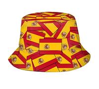 kljzzr Fashion Spain Flag Bucket Hat Trendy Spanish Packable Outdoor Travel Beach Sun Hat Fisherman Caps for Men Women