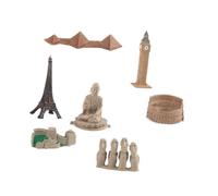 KLKCMS Landmarks Architectural Model Simulation Landmark Structure Educational Building Model Kit for Diorama Projects Desktop Adult, 7 Pieces