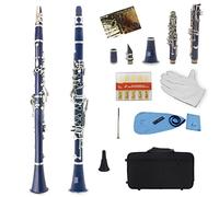 KLKL clarinet 17 Keys Clarinet Bb B Flat Professional Woodwind Instrument ABS Resin Tube Clarinet With Box Reed Musical Instrument Parts (Color : Dark blue)
