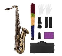 KLKL Saxophones Antique Finish Bb Tenor Saxophone Sax Brass Body White Shell Keys Woodwind Instrument With Carry Case Sax Neck Straps Beginner Sax (Color : Bb Style 1)