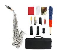 KLKL Saxophones B Flat Saxophone Brass Lacquered Gold Material Small Elbow Saxophone Musical Instrument High-end Oxford Cloth Box Beginner Sax (Color : Silver)