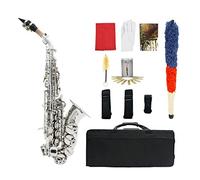 KLKL Saxophones Brass Tube Saxophone B Flat Small Elbow Saxophone Instrument Beginners Test Professional Performance Beginner Sax (Color : Silver)