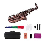 KLKL Saxophones High Grade Bronze Bent Eb Alto Saxophone E- flat Sax Carved Pattern Woodwind Instrument with Carry Case Gloves Beginner Sax