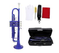 KLKL Standard Trumpets Blue Purple Bb B Flat Trumpet Exquisite Brass Trumpet With Mouthpiece Cleaning Brush Cloth Gloves Strap Trumpet Instrument