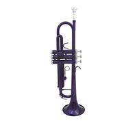 KLKL Standard Trumpets Multicolor Trumpet Bb B Flat Silver- plated Brass Exquisite With Box Mouthpiece Cleaning Brush Cloth Gloves Strap Trumpet Instrument (Color : Purple)