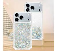 KLKLKTT Clear Glitter Liquid Quicksand Phone Case For iPhone 17 Air 16 PM 15 14 Plus 13 12 11 Pro Max 16e Anti Protective Cover,YB,LS,L01,for iPhone 12 Pro