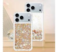 KLKLKTT Clear Glitter Liquid Quicksand Phone Case For iPhone 17 Air 16 PM 15 14 Plus 13 12 11 Pro Max 16e Anti Protective Cover,YB,LS,L05,for iPhone 16 Pro