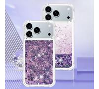 KLKLKTT Clear Glitter Liquid Quicksand Phone Case For iPhone 17 Air 16 PM 15 14 Plus 13 12 11 Pro Max 16e Anti Protective Cover,YB,LS,L02,for iPhone17 Pro Max
