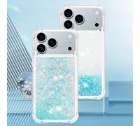 KLKLKTT Clear Glitter Liquid Quicksand Phone Case For iPhone 17 Air 16 PM 15 14 Plus 13 12 11 Pro Max 16e Anti Protective Cover,YB,LS,L11,for iPhone17 Pro Max