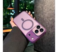 KLKLKTT Dopamine Silicone Hybrid Matte Phone Case for IPhone 17 Air 16E 15 14 Plus 13 Pro Max Magnetic Wireless Charge Shockproof Cover,Dark purple,for iPhone 14