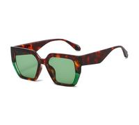 KLKLKTT Retro Square Leopard Gradient Women Sunglasses Personality Contrast Thick Frame Fashion Trend Men Shades Uv400