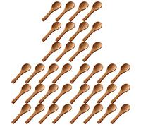 KLKNE 150 Pieces Small Wooden Spoons Mini Nature Spoons Wood Honey Teaspoon Cooking Condiments Spoons (Light Brown)