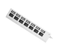 KLKNE USB Hub 2.0 USB Splitter Multi Hub Adapter USB Several Ports Power Adapter with Switch Accessories for PC Laptop,White