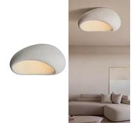 KlkrzJwy 17.7" Wabi Sabi Pendant Lamp Kitchen Island Ceiling Lamp Japanese White Chandelier Polystyrene Pendant Light for Dining Living Room Hallway Bedroom Restaurant Hanging Light