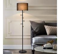 KlkrzJwy Contemporary 66.1" Linen Floor Lamp Marble Base Floor Light Round Fabric Standing Lamp with Hanger E26 Dimmable Tall Light for Living Room Bedroom Reading Room Meeting Room