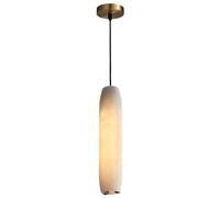 KlkrzJwy Marble Pendant Light Modern Minimalist Hanging Lamp Bedside Hanging Lights All Copper Adjustable Height Pendant Lamp Long Tube Chandelier for Over Table Living Room Bedroom Hallway