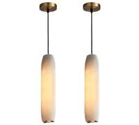KlkrzJwy Marble Pendant Light Modern Minimalist Hanging Lamp Bedside Hanging Lights All Copper Adjustable Height Pendant Lamp Long Tube Chandelier for Over Table Living Room Bedroom Hallway