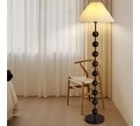 KlkrzJwy Mid Century 61" Fabric Floor Lamp Iron Body Floor Light Linen Tall Lamp With Foot Switch E26 Dimmable Standing Light For Study Living Room Bedroom Dining Room Villa