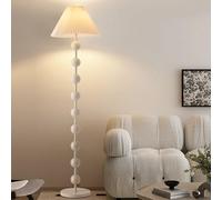 KlkrzJwy Mid Century 61" Fabric Floor Lamp Iron Body Floor Light Linen Tall Lamp With Foot Switch E26 Dimmable Standing Light For Study Living Room Bedroom Dining Room Villa