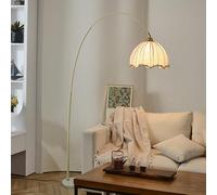 KlkrzJwy Mid Century 70.9" Fabric Floor Lamp Iron Arc Adjustable Floor Lamp E26 Dimmable Tall Lamp With Foot Switch Linen Standing Light For Study Living Room Bedroom Dining Room