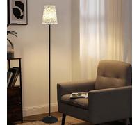KlkrzJwy Modern 59.1" Fabric Floor Lamp Iron Floor Light Printed Cloth Standing Lamp with E26 Dimmable Round Textile Tall Light for Living Room Bedroom Study Meeting Room