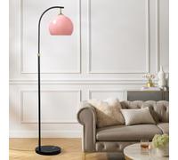 KlkrzJwy Pink Arc Floor Lamp Modern Glass Globe Shade with Real Marble Base