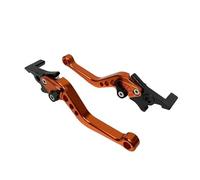 KLKWSFGFZK Adjustable CNC Brake Lever for Scooters Electric Bike D7YA GY6 Modified Parts Adjustable Double Disc Brake Motorcycle Handle Lever Motorbike Parts(Orange)