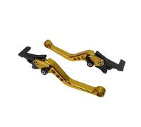 KLKWSFGFZK Adjustable CNC Brake Lever for Scooters Electric Bike D7YA GY6 Modified Parts Adjustable Double Disc Brake Motorcycle Handle Lever Motorbike Parts(Gold)
