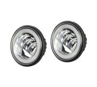 KLKWSFGFZK Motorcycle Driving Lights For Softail Springer Heritage Classic FLSTC For Touring 1Pair 30W 4.5“ Motorcycle LED Fog Passing Auxiliary Light Fog Lamps(Chrome With halo)