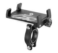 KLKWSFGFZK Motorcycle Phone Mount Bicycle Phone Holder 360° Rotation Aluminum Alloy MTB Bike GPS Bracket Scooter Motorcycle Handlebar Mount Cell Stand Bike Phone Holder(Black)