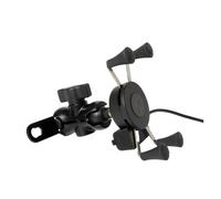 KLKWSFGFZK Motorcycle Phone Mount Universal Motorcycle Mobile Phone Holder With USB Fast Charge Motorbike Mirror Mount For 3.5-6.8inch Cellphone GPS Bracket Bike Phone Holder