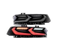 KLKWSFGFZK Sequential Turn Signal For Chevrolet For Camaro 2014 2015 Brake With Dynamic Turning Signal Light Car Led Taillights Assembly 2PCs Safety Warning(Smoked Red Turn)