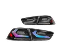 KLKWSFGFZK Sequential Turn Signal For Mitsubishi Lancer EVO-X 2008 2009 2010-2018 Dynamic LED Brake Signal Light 2PCs Car Tail Assembly Tuning Parts Safety Warning(D RGB V2)