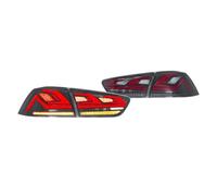 KLKWSFGFZK Sequential Turn Signal For Mitsubishi Lancer EVO-X 2008 2009 2010-2018 Dynamic LED Brake Signal Light 2PCs Car Tail Assembly Tuning Parts Safety Warning(A Smoked Mirror)