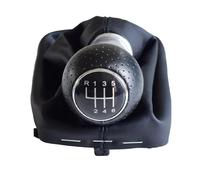 KLKWSFGFZK Stick Shift Knob for A3 S3 2001 2002 2003 5 6 Speed Gear Shift Shifter Lever Knob Gaiter Boot Cover Case Collar(Black-6Speed)